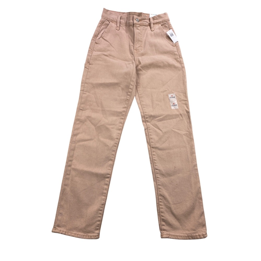 Old Navy Womens Size 0 Sky-Hi Straight Jeans Extra High-Rise Pink‎ Peach NWT